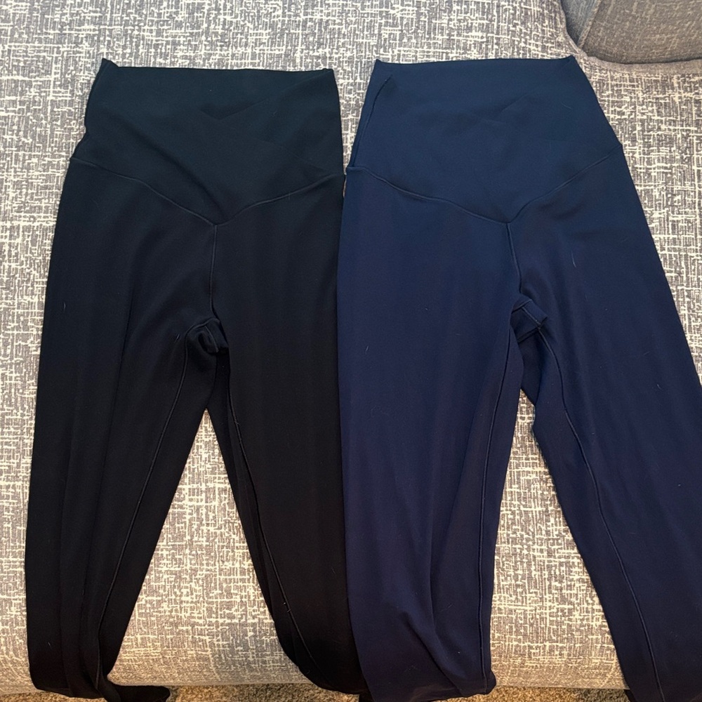 2 Pair Aerie OFFLINE Black & Navy Crossover Leggings